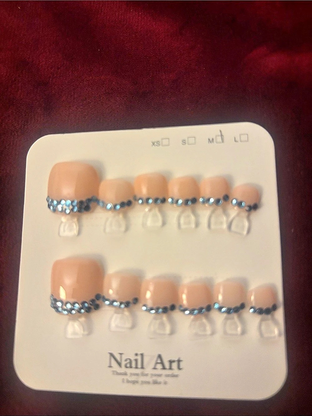 Pink & Blue Nail Art Press-On Nails